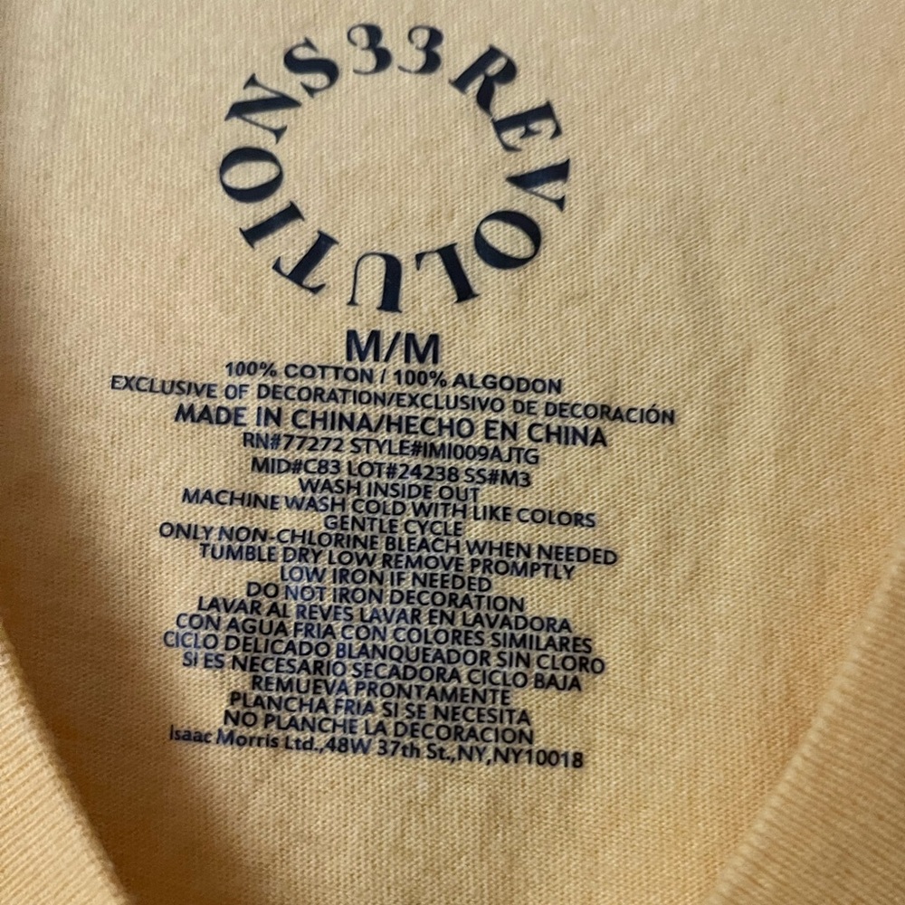 Women's Revolutions 33 Size M Yellow Tacos Lime Sunshine Graphic T-Shirt Top